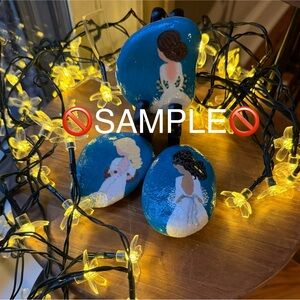 🚫Sample, do not buy🚫 Custom Bride Themed Hand Painted Rock